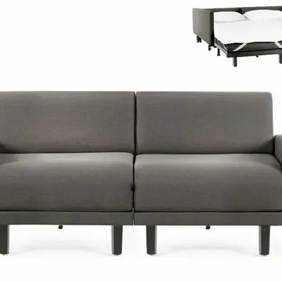 Fauteuils - Canapé lit Français 2 Places ROLLER DUO 140 LARGE accoudoirs amovibles : Coloris - Tissu / GRIS FONCé - Filo - Dark grey - LIKOOLIS