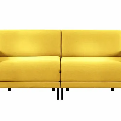 Fauteuils - Canapé lit Français 2/3 places BOSS DUO 160 LARGE accoudoirs amovibles : Coloris - Tissu / JAUNE MOUTARDE - Filo - Yellow - LIKOOLIS