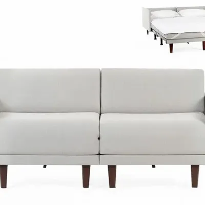 Fauteuils - Canapé lit Français 2 places PACHA DUO 140 MEDIUM accoudoirs amovibles : Coloris - Tissu / GRIS CLAIR - Filo - Light grey - LIKOOLIS