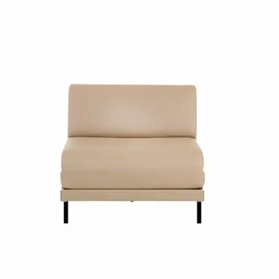 Armchairs - French 1-seater armchair BOSS 70 SMALL without armrests : Colour - LEATHER - Putty Beige 0809 - LIKOOLIS