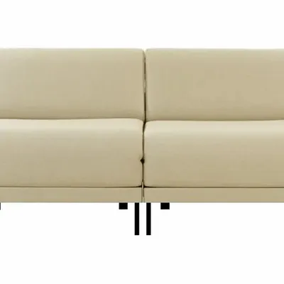 Armchairs - French 2-Seater Sofa Bed BOSS DUO 160 SMALL without armrests : Colour - Fabric / SHELL - Filo - Marfil - LIKOOLIS