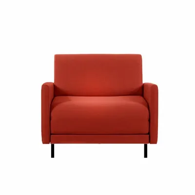 Fauteuils - Fauteuil lit Français 1 Place BOSS 80 LARGE accoudoirs amovibles et réversibles : Coloris - Tissu / ORANGE - Filo - Orange - LIKOOLIS