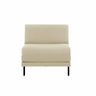 Armchairs - French 1-seater sofa bed BOSS 80 SMALL without armrests : Colour - Fabric / CASE - Filo - Marfil - LIKOOLIS