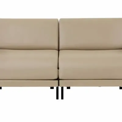 Armchairs - French sofa bed 2/3 seater BOSS DUO 160 LARGE removable armrests : Colour - LEATHER - Beige Mastic 0809 - LIKOOLIS