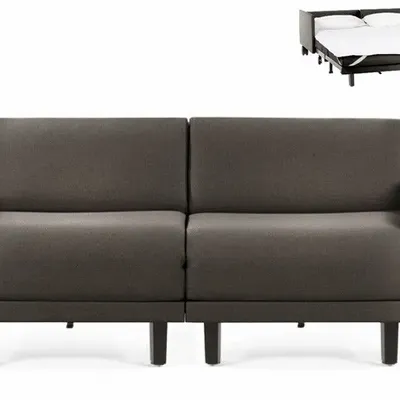 Fauteuils - Canapé lit Français 2Places ROLLER DUO 140 MEDIUM accoudoirs amovibles : Coloris - Tissu / GRIS FONCé - Filo - Dark grey - LIKOOLIS