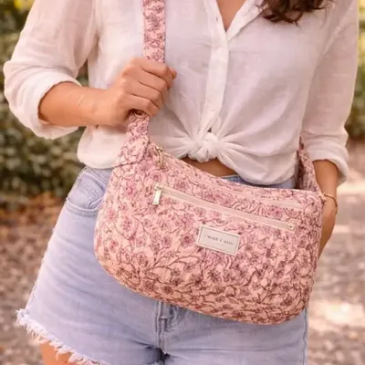 Bags and totes - Quilted zero-waste sari sling bag - I WAS A SARI