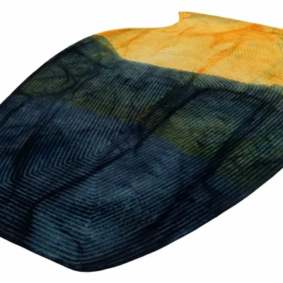 Contemporary carpets - Contemporary Hand Woven Matka Wool Area Rug - "Vessel - Amber Noir" - NUZRAT CARPET EMPORIOUM