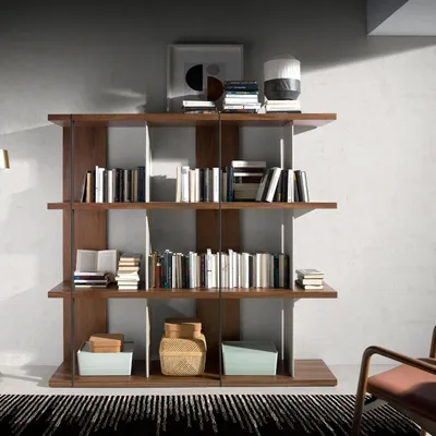 Mobilier et rangements pour bureau - Bibliothèque en noyer et bois laqué - ANGEL CERDÁ