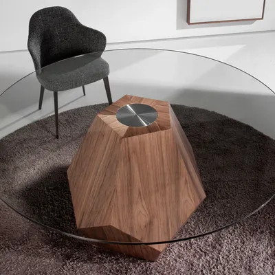 Dining Tables - Round walnut dining table - ANGEL CERDÁ