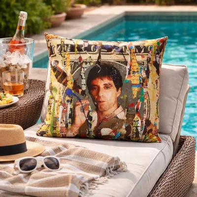 Garden textiles - Scarface 45 x 45 outdoor cushion - Design by Anne Mondy - ARTDECORIS