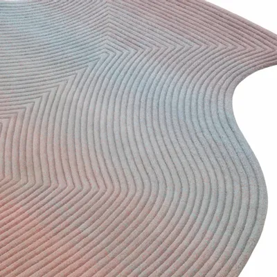 Contemporary carpets - Contemporary Hand Woven Matka Wool Area Rug - "Vessel - Dawn Earth" - NUZRAT CARPET EMPORIOUM