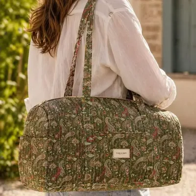 Sacs et cabas - Sac tonneau matelassé fabriqué à partir de saris recyclés - I WAS A SARI