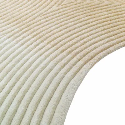 Contemporary carpets - Contemporary Hand Woven Matka Wool Area Rug - "Noora - Skyline Breeze" - NUZRAT CARPET EMPORIOUM