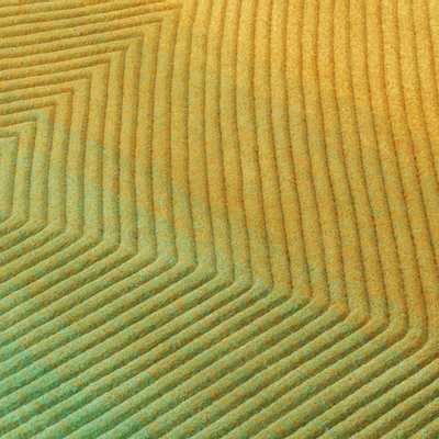 Contemporary carpets - Contemporary Hand Woven Matka Wool Area Rug - "Noora - Sunfire Meadow" - NUZRAT CARPET EMPORIOUM