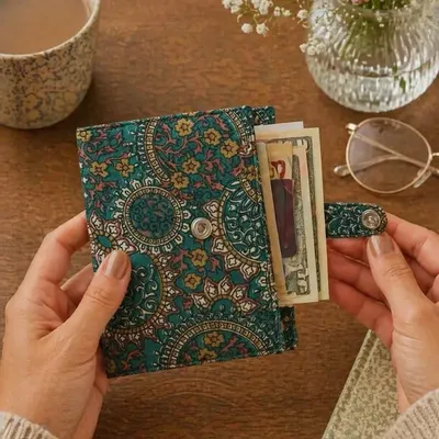 Bags and totes - Small upcycled sari wallet - I WAS A SARI