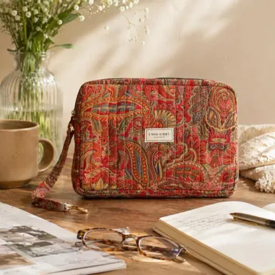 Bags and totes - Quilted artisan-made sari organizer - I WAS A SARI