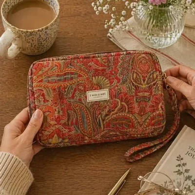 Bags and totes - Quilted artisan-made sari organizer - I WAS A SARI