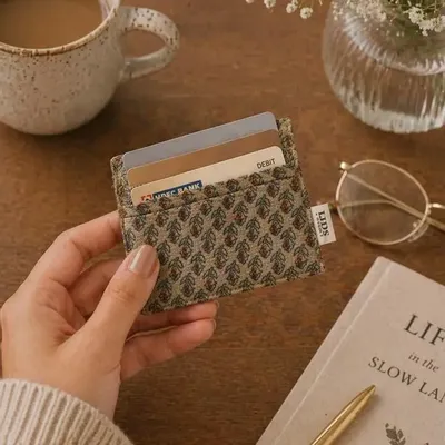 Bags and totes - Upcycled sari card holder - I WAS A SARI