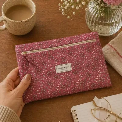 Bags and totes - Zero-waste sari zipper pouch - I WAS A SARI