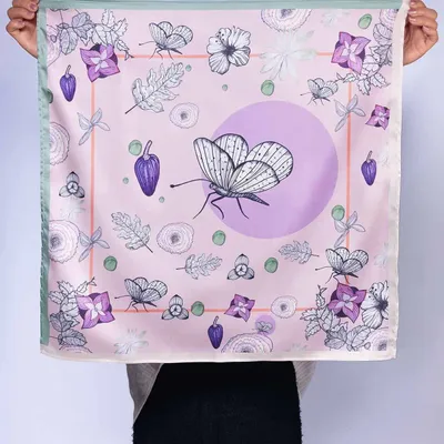 Scarves - satin scarf, French creation and printing - KOUNTHEA RETH