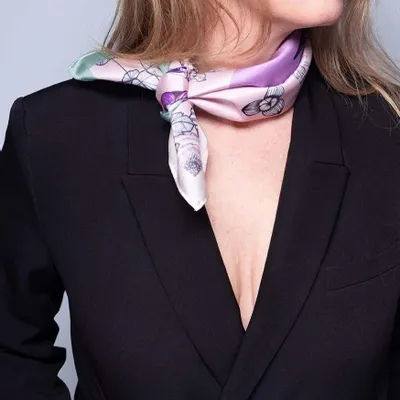 Scarves - satin scarf, French creation and printing - KOUNTHEA RETH