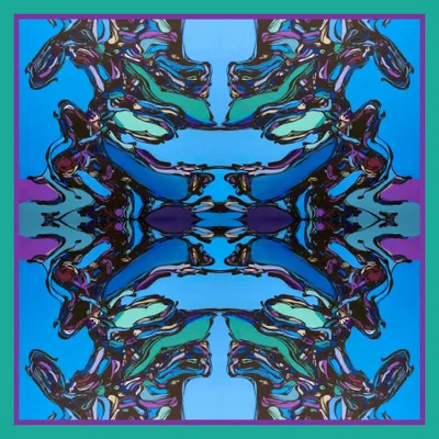 Foulards et écharpes - Blue Spin Scarf | 90x90 cm - ELCIELA