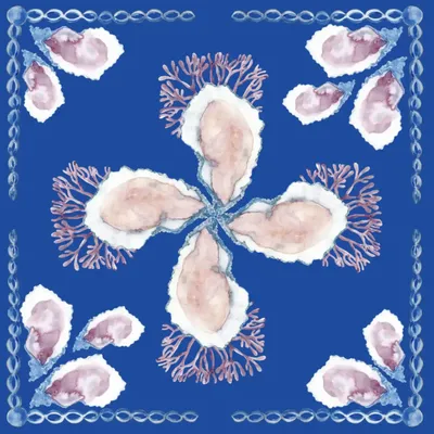 Foulards et écharpes - Parisian Oyster Silk Scarf | 90x90 cm - ELCIELA