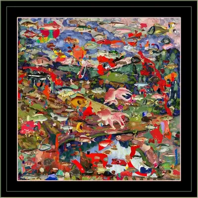 Foulards et écharpes - Aquarium Foulard en soie | 90x90 cm - ELCIELA