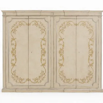 Wardrobe - "Rinascimento" Wardrobe hand decorated with 4 doors - INTERIORS ITALIA