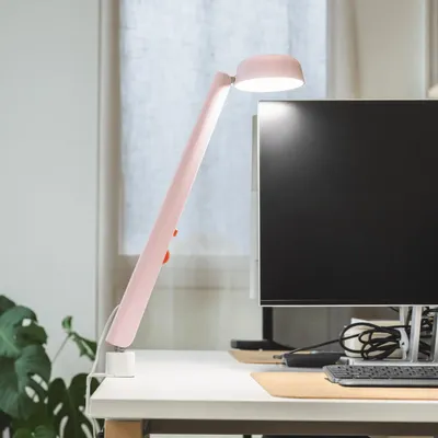 Office design and planning - Polux Original Clip Lamp - L - Pastel Pink & Coral - LUMINAIRES POLUX