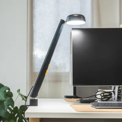 Office design and planning - Polux Original clip lamp - XL - Midnight Blue & Yellow - LUMINAIRES POLUX