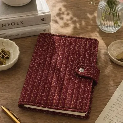 Homewear - Quilted A5 notebook cover made from upcycled saris - I WAS A SARI