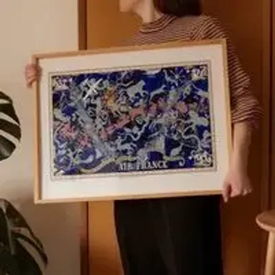 Poster - Celeste Air France World Map - SALAM ÉDITIONS