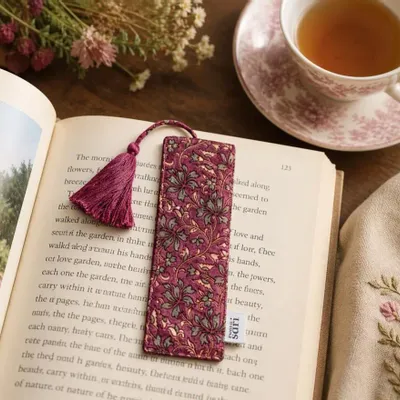 Homewear - Small artisan-made sari bookmark with tassel - I WAS A SARI