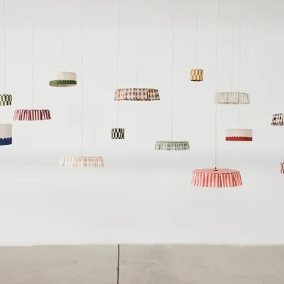 Abat-jours - Abat-jour pour suspension en lin français diam. 40 cm - Vibes - NOBODINOZ