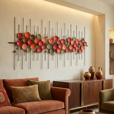 Other wall decoration - Crimson Pulse: Handmade Multicolored Metal Wall Decor - SARMAL DESIGN