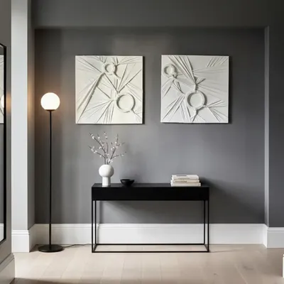 Other wall decoration - Pure Echoes: Set of 2 Handmade Textured Relief Paintings - SARMAL DESIGN