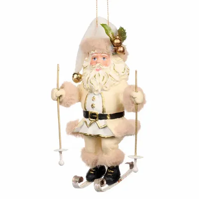 Autres décorations de Noël - APRES SKI SANTA W/SKIS ORN CRM 16,5CM - GOODWILL M&G