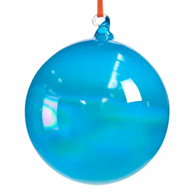 Guirlandes et boules de Noël - GLSS IR.BALL ON RIBBON BLU/OR/MULTI 15CM - GOODWILL M&G