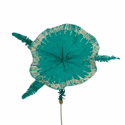 Décorations florales - FABR.LOTUS/LILY PAD STEM GRN/BLU/GLD 75CM - GOODWILL M&G