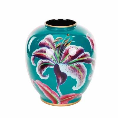 Vases - PORC.TROP.FLOWER VASE TT GRN/PNK 29CM - GOODWILL M&G