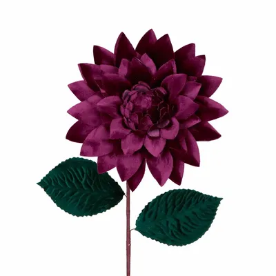 Décorations florales - FABR.OPEN FLOWER/LEAF STEM BURG/GRN 45CM - GOODWILL M&G
