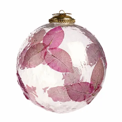 Christmas garlands and baubles - GLSS MET.CAP DRIED LEAF BALL CLR/PNK/PRPL 12,5CM - GOODWILL M&G