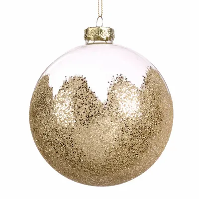Christmas garlands and baubles - GLSS GLT BOTTOM BALL GLD/CLR 10CM - GOODWILL M&G
