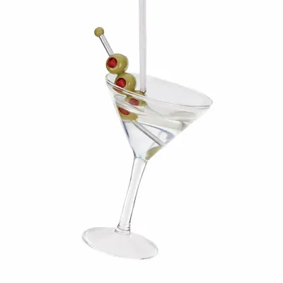 Autres décorations de Noël - GLSS MARTINI COCKTAIL ORN CLR/GRN 15CM - GOODWILL M&G