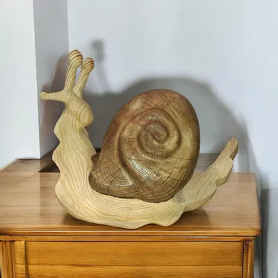 Pièces uniques - Escargot en bois massif - Epicéa - BOIS DE LION