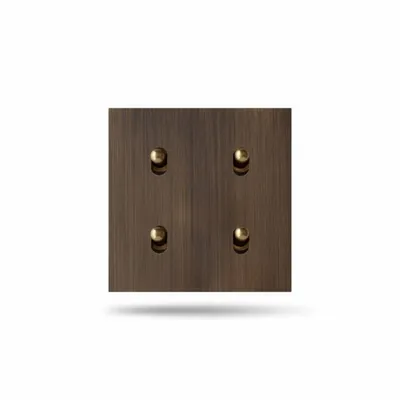 Objets de décoration - Trinity bronze médaille moyen 4 Boutons manettes va-et-vient 80x80 - 6IXTES