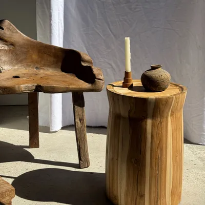 Tabourets - Table d'appoint ou tabouret circulaire en suar H51 D35 - OFFICE OBJETS