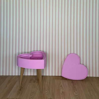 Tables basses - COEUR DE VALENTINE - ROSE - TAILLE S - RÉ- ÉDITION