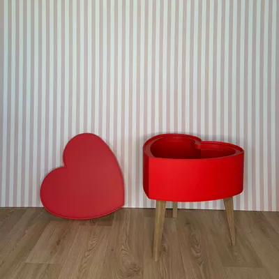 Tables basses - COEUR DE VALENTINE - ROUGE - TAILLE L - RÉ- ÉDITION